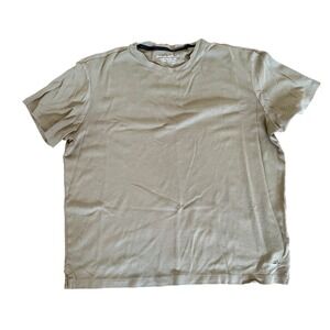 Banana Republic Luxe Touch Boxy Tee Large Olive Green 100% Cotton Short Sleeve